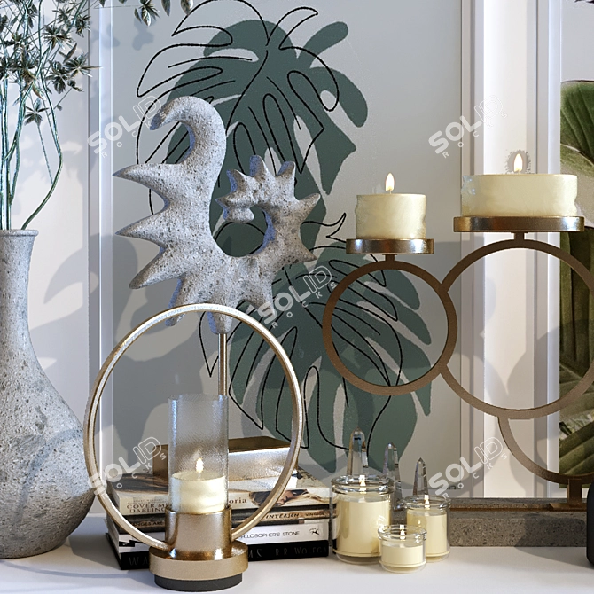 Elegant Decor Set 076 3D model image 3