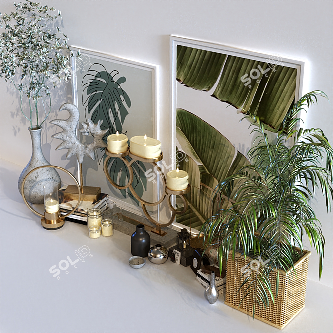 Elegant Decor Set 076 3D model image 5