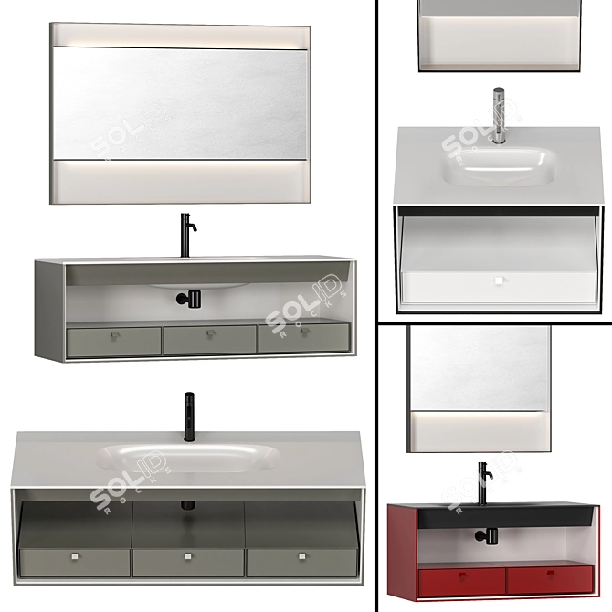 ARTELINEA DAMA Bathroom Furniture Set: Stylish Design & Multiple Options 3D model image 2