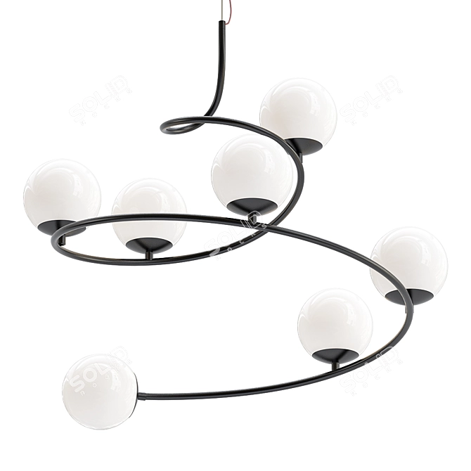 Elegant Curled Design Lamp 3D model image 1