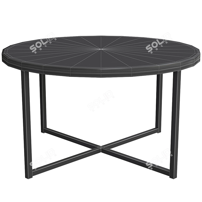Sleek Round Black Marble Coffee Table 3D model image 4