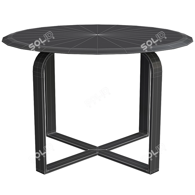 Sleek Round Black Marble Coffee Table 3D model image 5