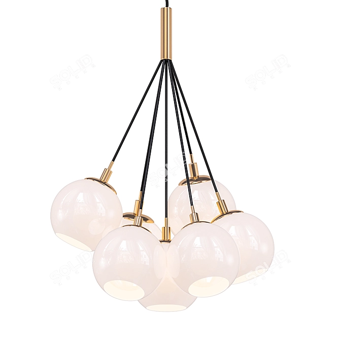 Stylish Cluster Pendant Light 3D model image 1