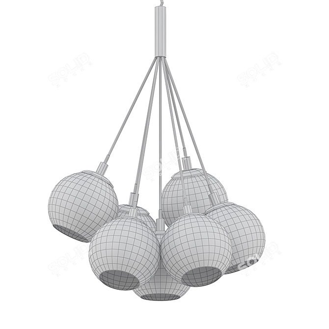 Stylish Cluster Pendant Light 3D model image 2