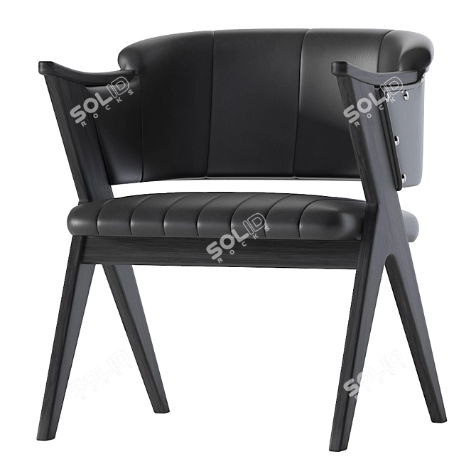 Luxury Star Leather Armchair 3D model image 2