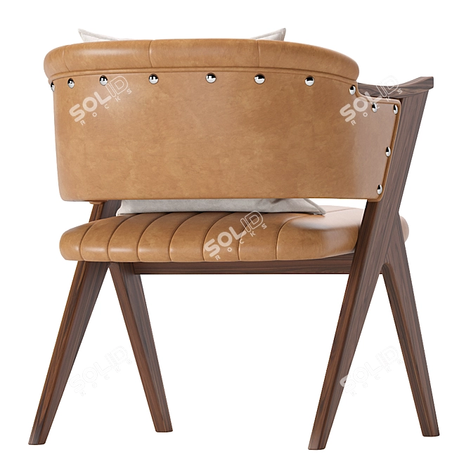Luxury Star Leather Armchair 3D model image 3