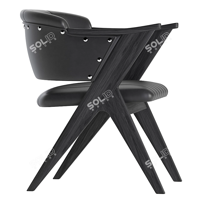 Luxury Star Leather Armchair 3D model image 4