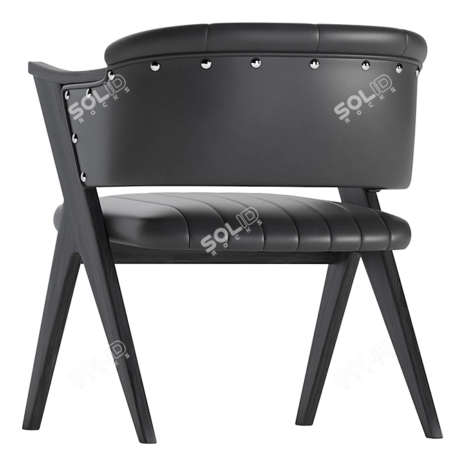 Luxury Star Leather Armchair 3D model image 6