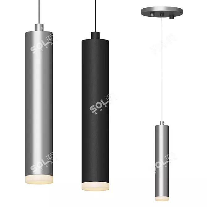 Sleek Micro Tube Pendant 3D model image 1