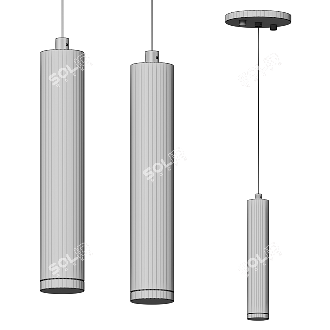 Sleek Micro Tube Pendant 3D model image 3