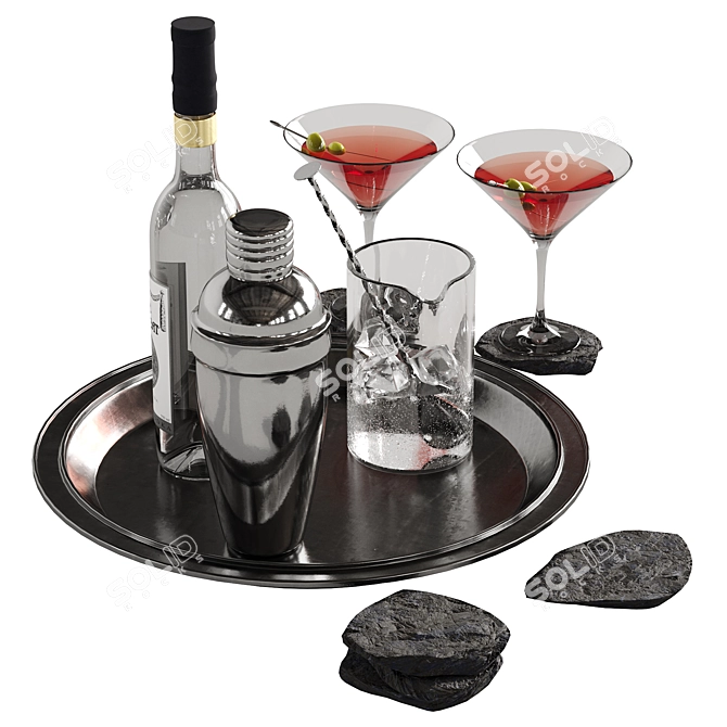 Ultimate Cocktail Set: 3-in-1 Mixology Kit 3D model image 2