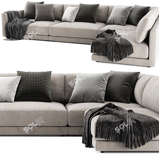 Elegant Blanche Katarina Sofa | Luxurious Design 3D model image 2