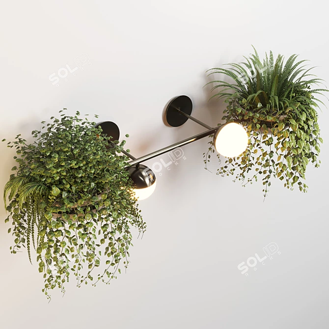 Modern Wall Light Plant Stand Pot 3D model image 2