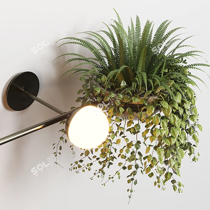 Modern Wall Light Plant Stand Pot 3D model image 4