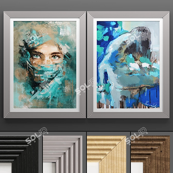 Elegant Art Frames Collection 3D model image 1