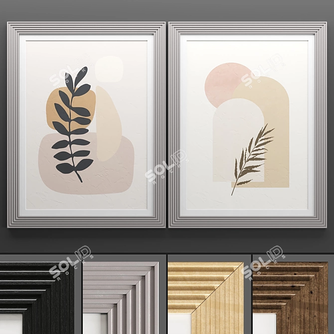 Elegant Art Frame Set 767 3D model image 1