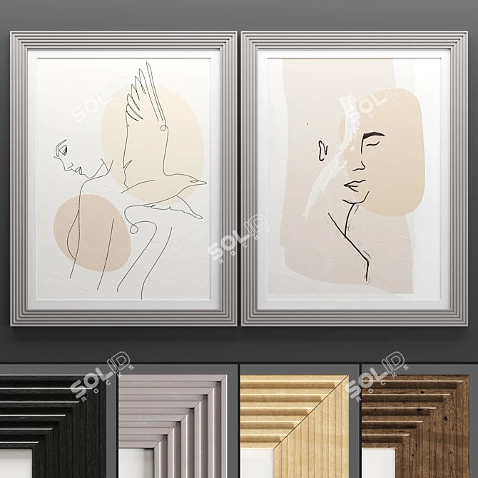 Contemporary Art Frame Set 3D model image 1