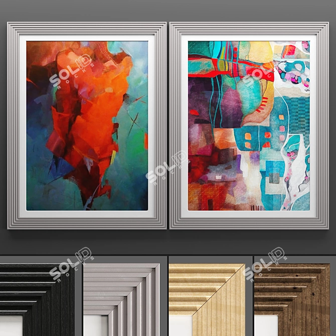 Modern Art Frame: Texture Variety 3D model image 1