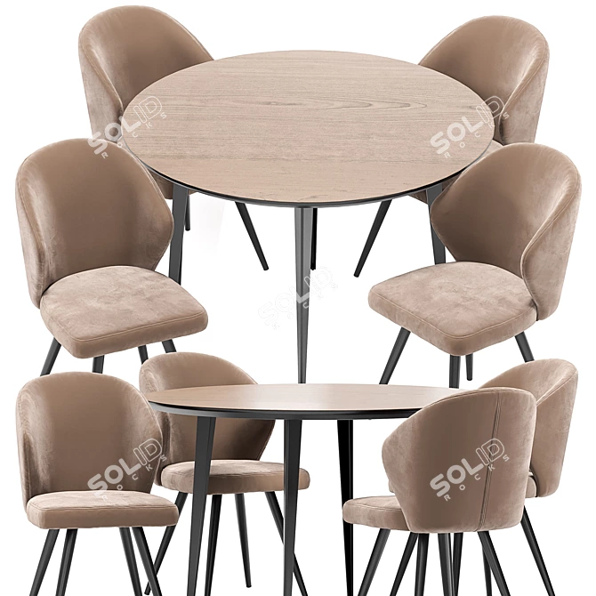 Modern Tango Dining Set: Watford Table & Chairs 3D model image 2