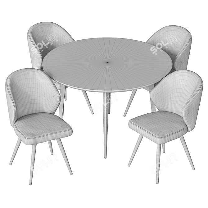 Modern Tango Dining Set: Watford Table & Chairs 3D model image 6