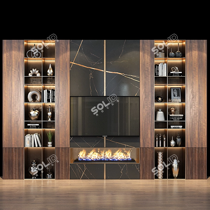 Sleek TV Display Shelf 3D model image 1