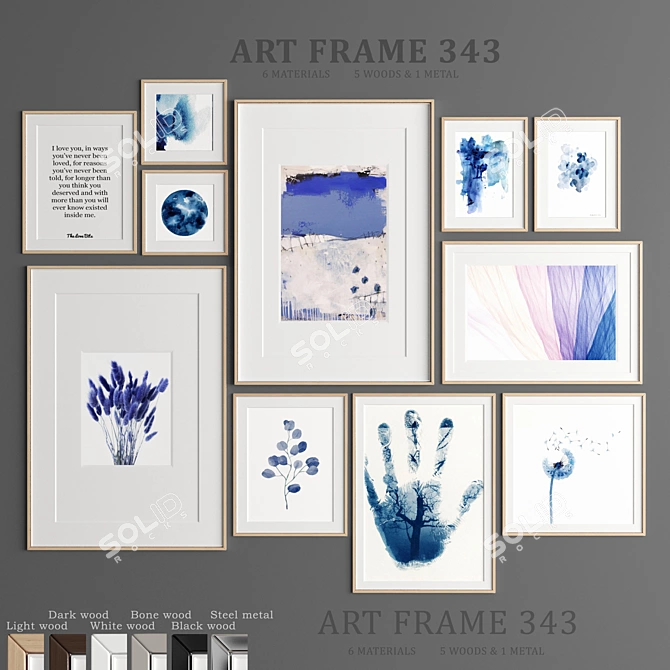 Art Frame 343: Stylish Wood and Metal Frames 3D model image 1