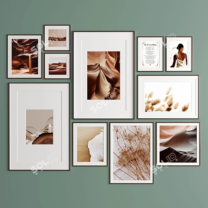 Versatile Art Frame Collection: 11 Frames, Various Sizes & Materials 3D model image 3