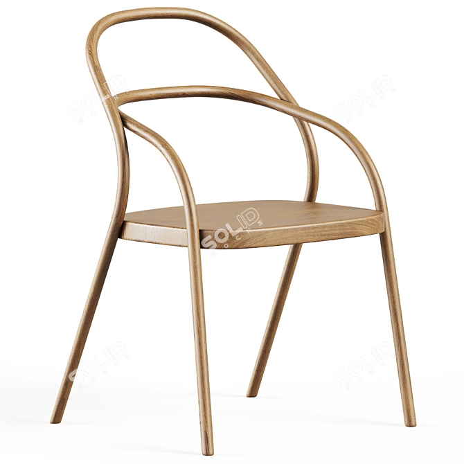 Ton Wooden Chair 002: Elegant and Functional 3D model image 1