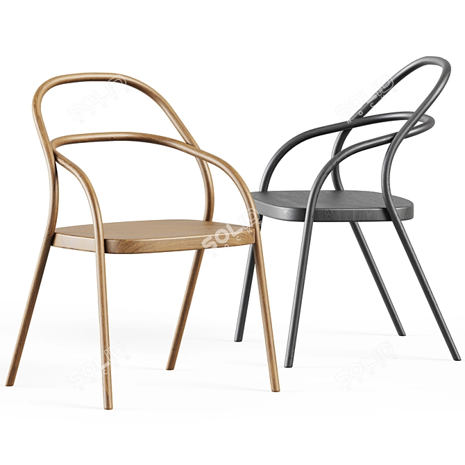 Ton Wooden Chair 002: Elegant and Functional 3D model image 2