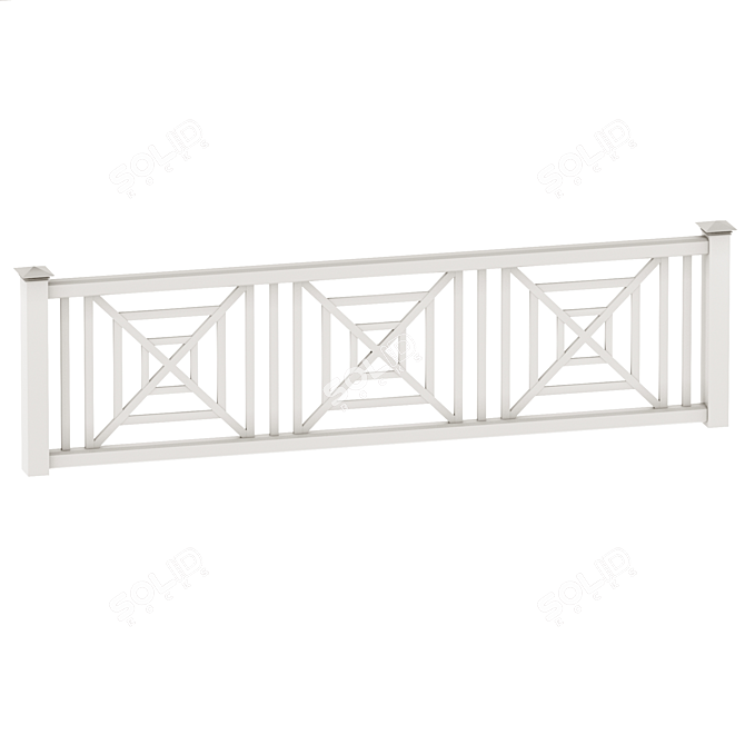 Versatile PVC Wicket Fence 3D model image 3