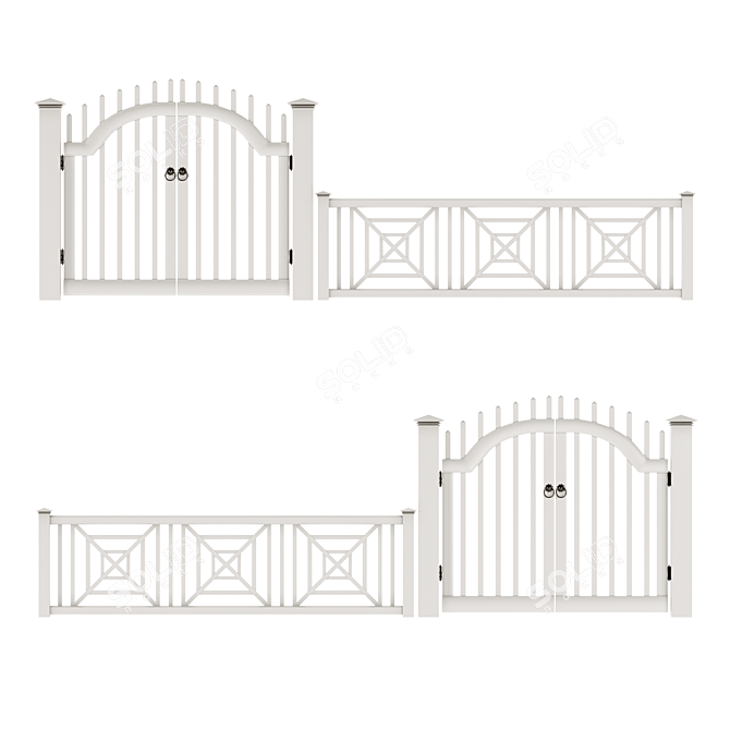 Versatile PVC Wicket Fence 3D model image 4