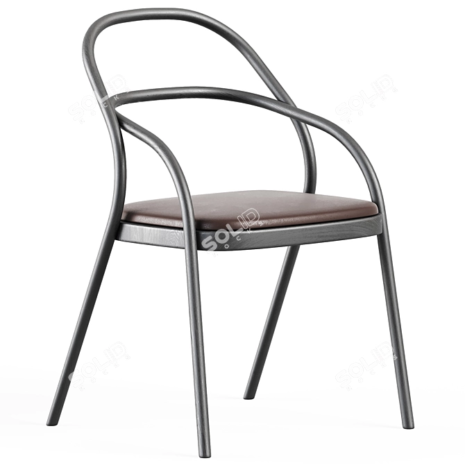 Elegant Upholstered Wooden Chair 3D model image 1