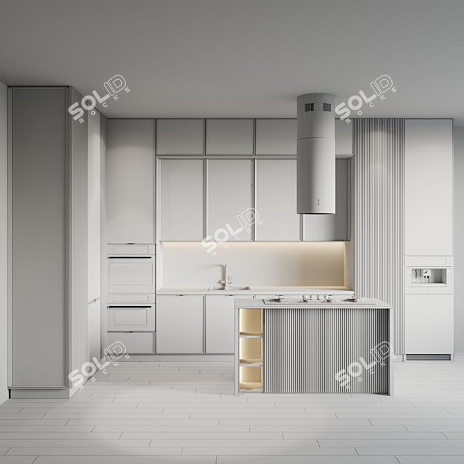 Modern Kitchen with Premium Appliances 3D model image 4