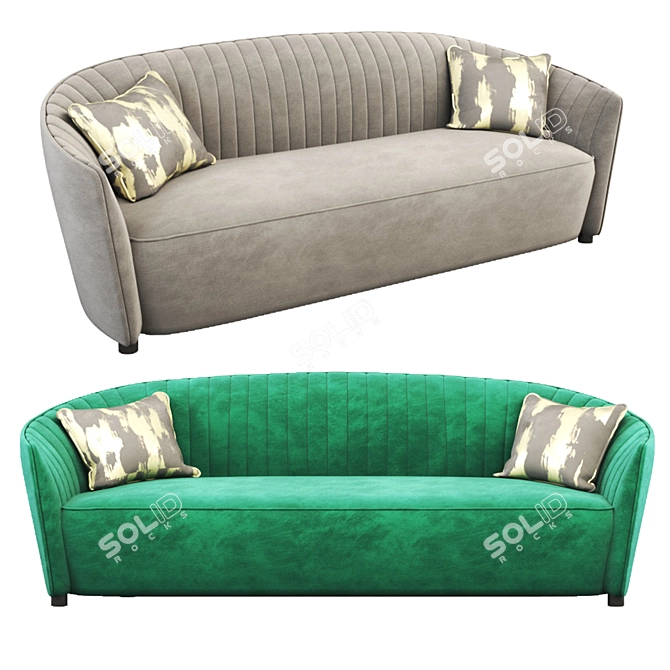  Modern Alice 3-Seater Sofa 3D model image 2