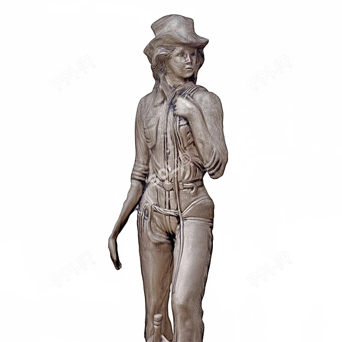 Sculpted Girl Figure 3D model image 4