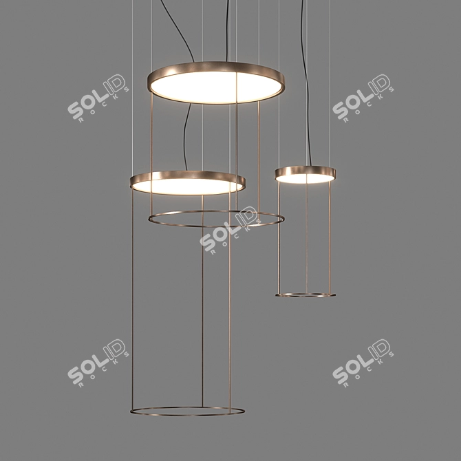 Elegant Brassie Round Home Decor 3D model image 1