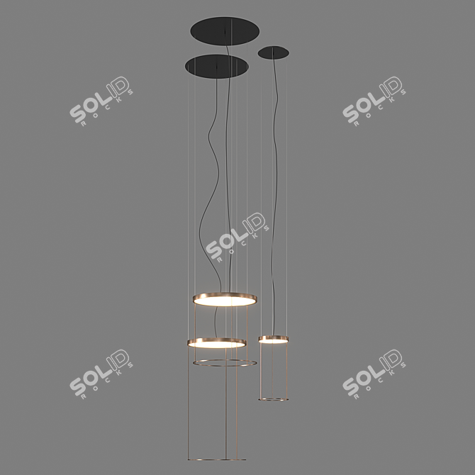 Elegant Brassie Round Home Decor 3D model image 2