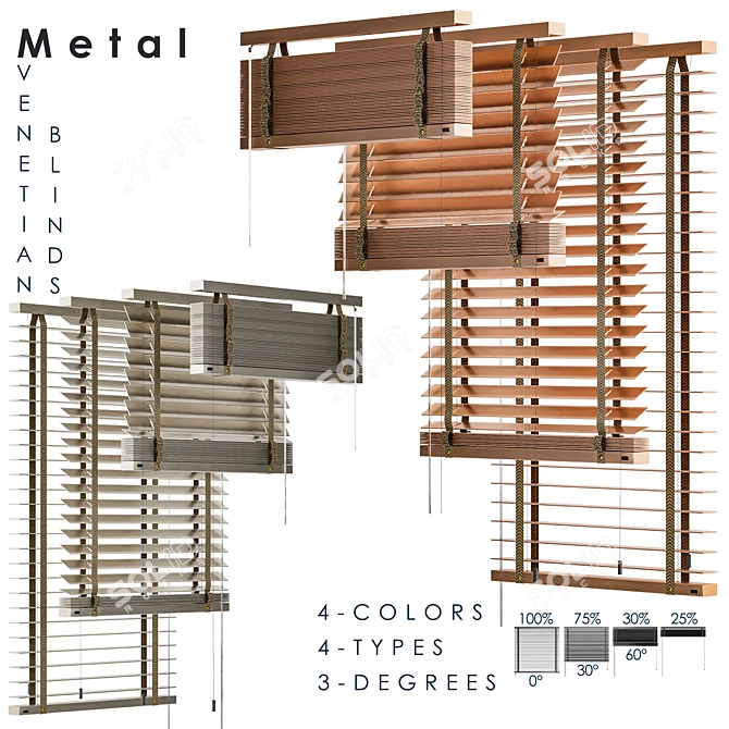 Modern Metal 45mm Venetian Blind 3D model image 2