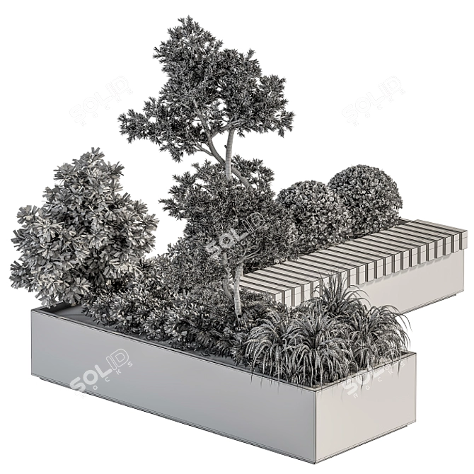 Urban Oasis Bench: Set 17 3D model image 6