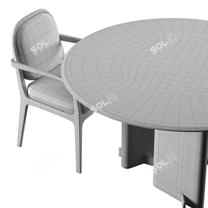 Paris Paname: Luxury Stainless Steel Dining Set 3D model image 7