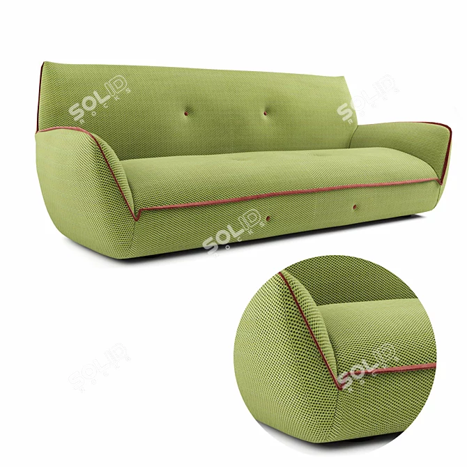 Flexible Fabric Sofa: Egoitaliano YUKI 3D model image 2