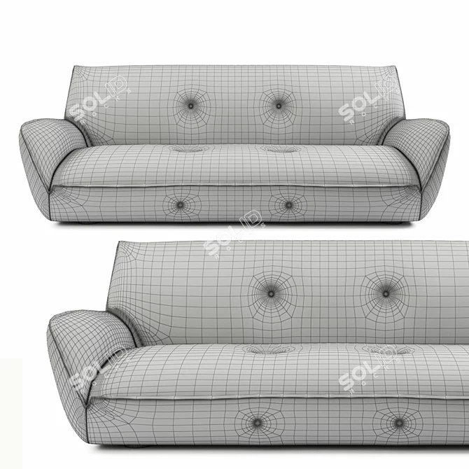 Flexible Fabric Sofa: Egoitaliano YUKI 3D model image 4