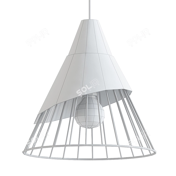 Vintage Iron Cage Hanging Lamp 3D model image 2