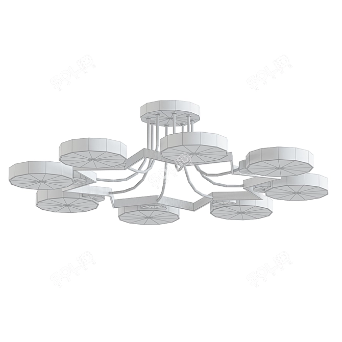 Elegant Scandinavian Ceiling Light 3D model image 2
