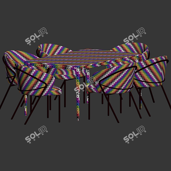 Elegant Millimeter Dining Set 3D model image 5