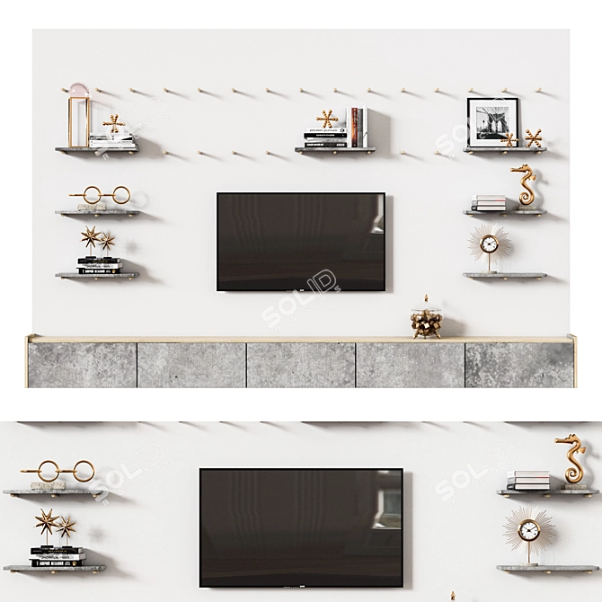 Sleek TV Wall Mount 3D model image 1