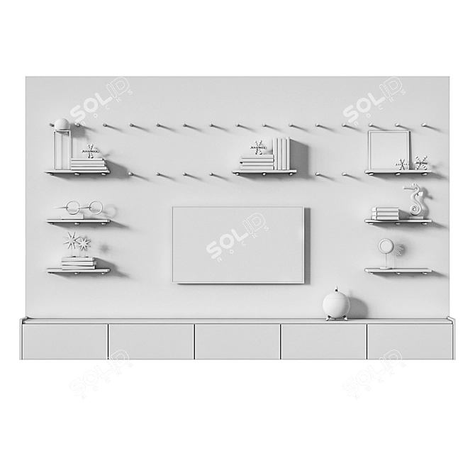 Sleek TV Wall Mount 3D model image 2