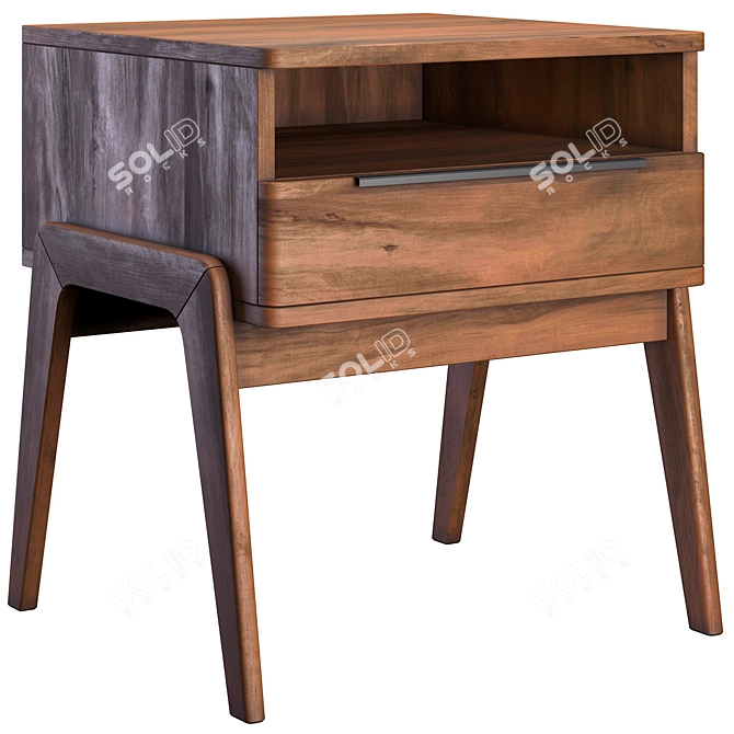 Modern Aiken Nightstand: Contemporary Design & Ample Storage 3D model image 1