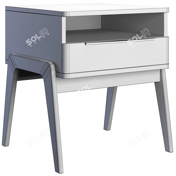 Modern Aiken Nightstand: Contemporary Design & Ample Storage 3D model image 2