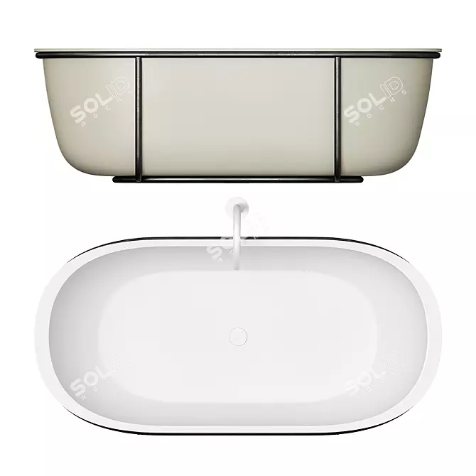 Sleek Agape CUNA Bathtub - Modern and Compact 3D model image 3